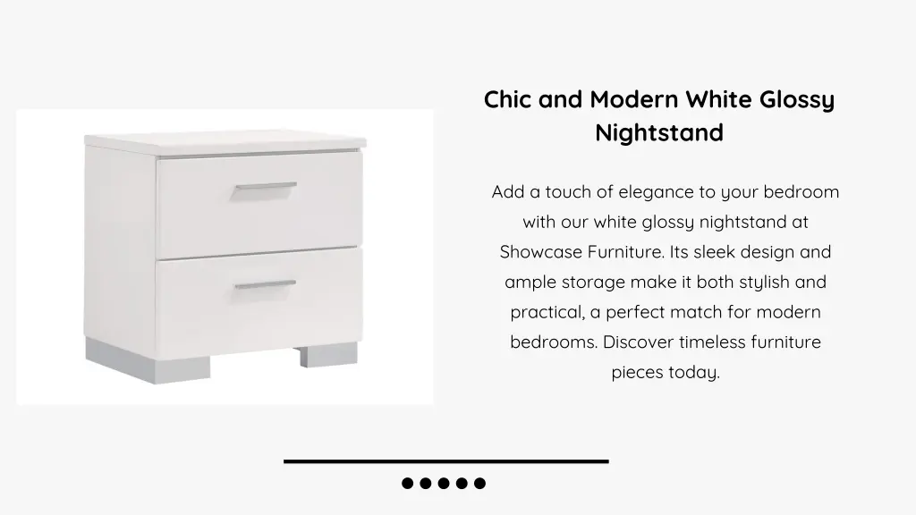 chic and modern white glossy nightstand