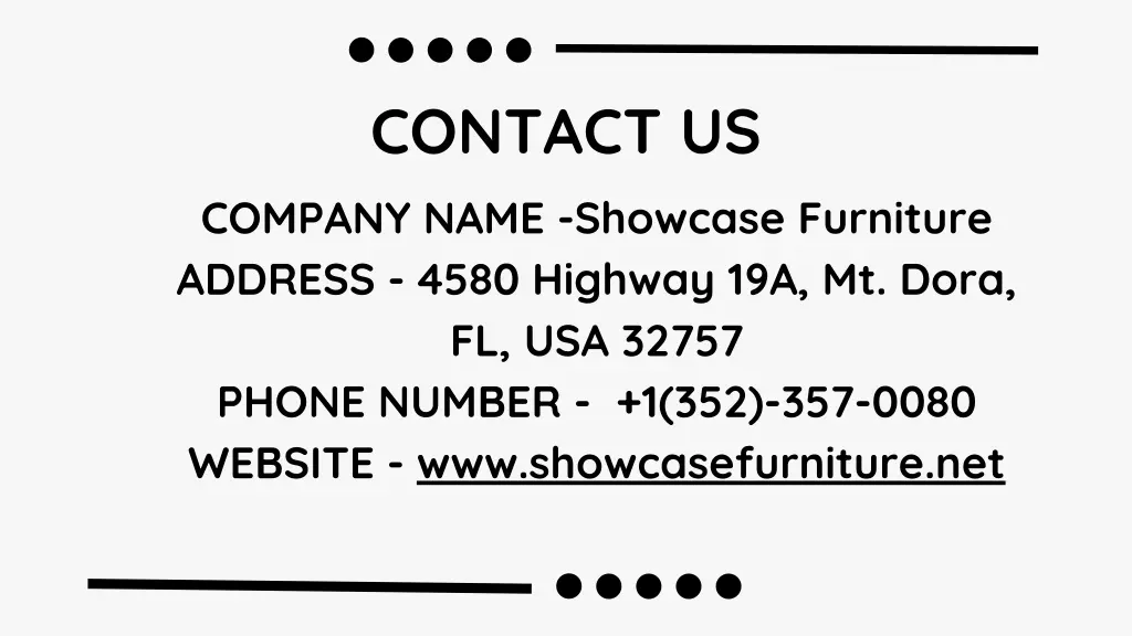 contact us company name showcase furniture