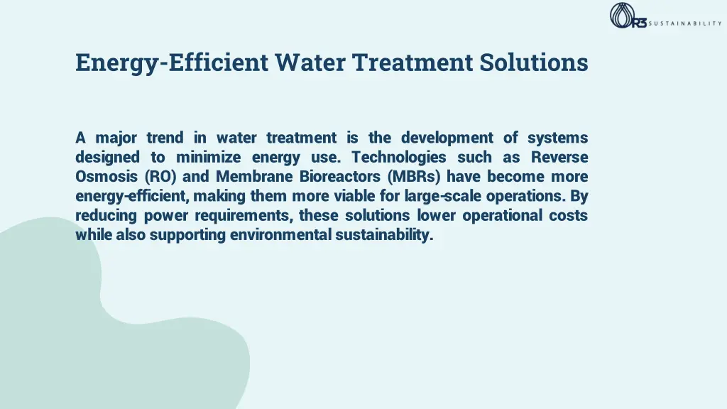 energy efficient water treatment solutions