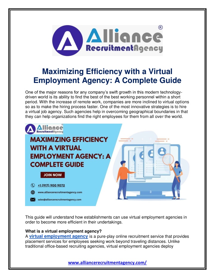 maximizing efficiency with a virtual employment