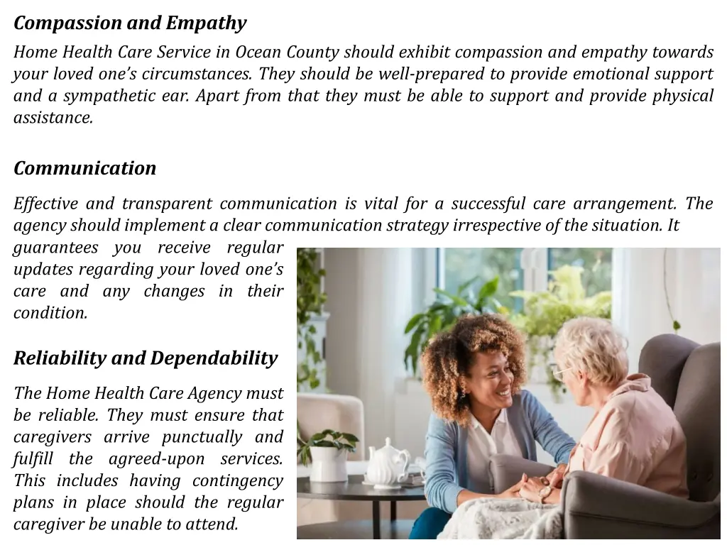 compassion and empathy home health care service