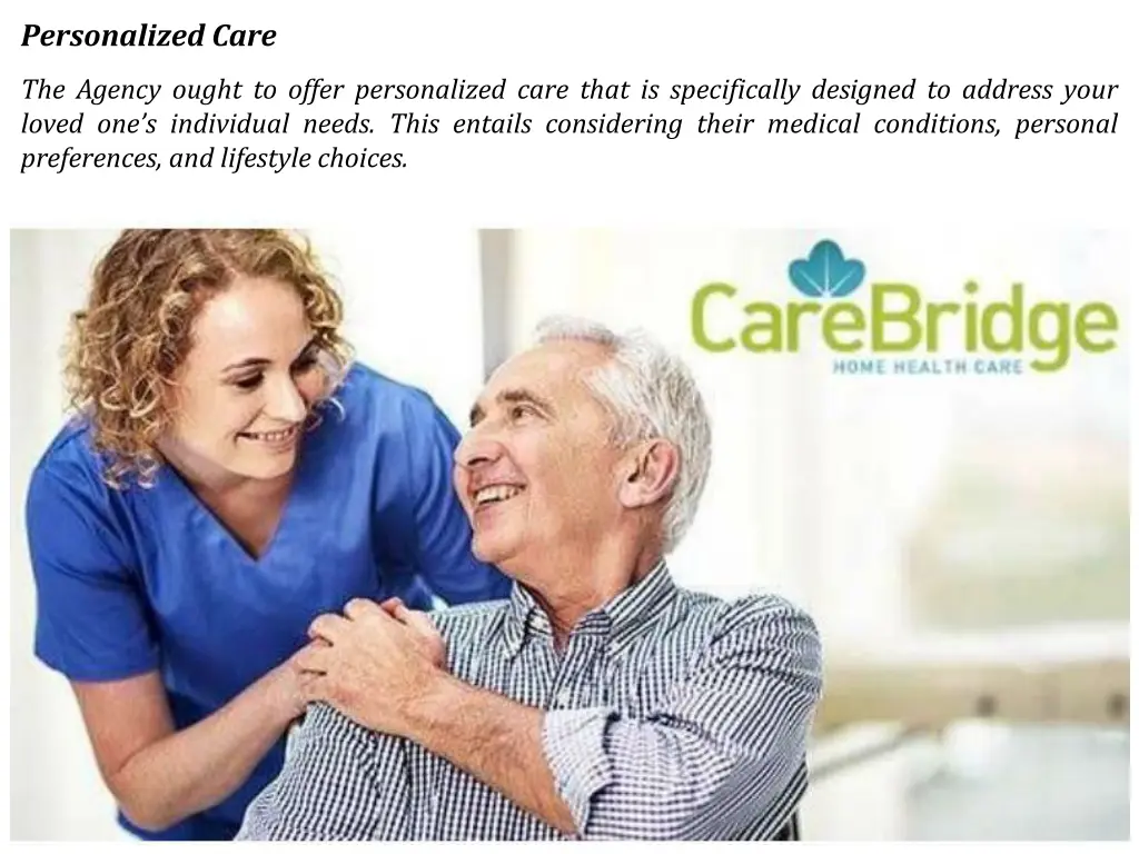 personalized care