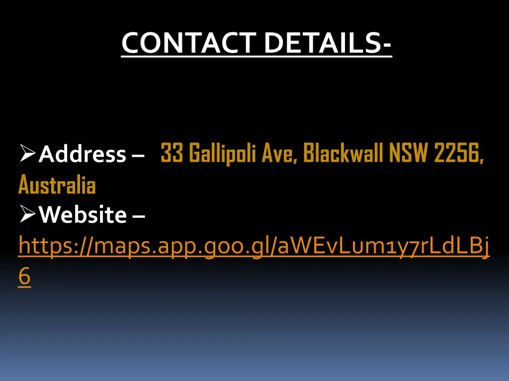 contact details