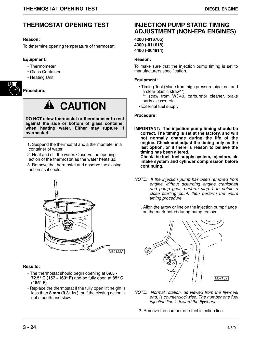 thermostat opening test