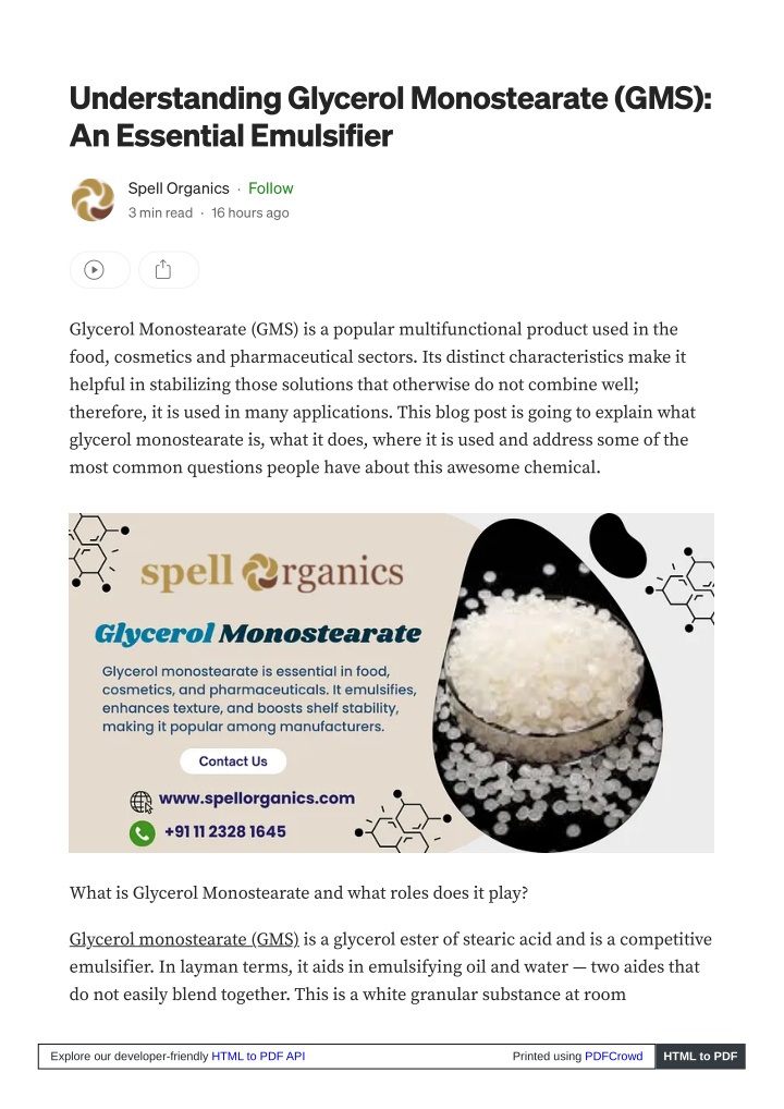 understanding glycerol monostearate