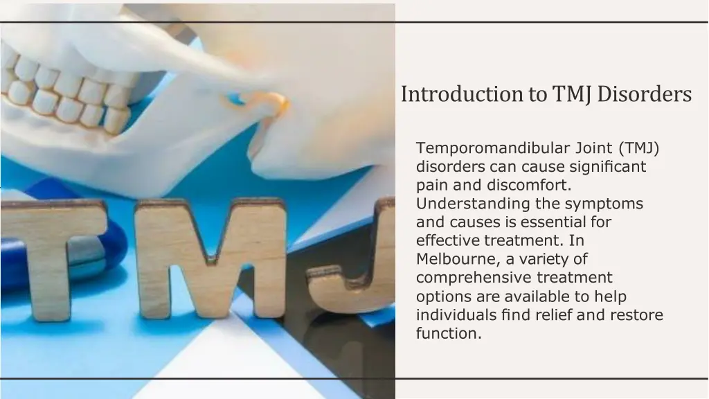 introduction to tmj disorders