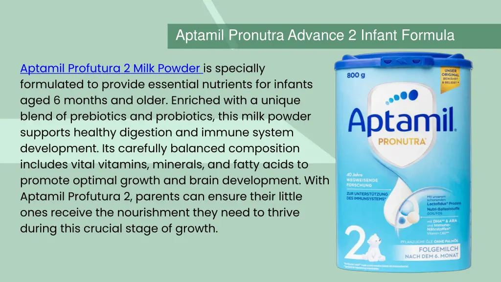 aptamil pronutra advance 2 infant formula