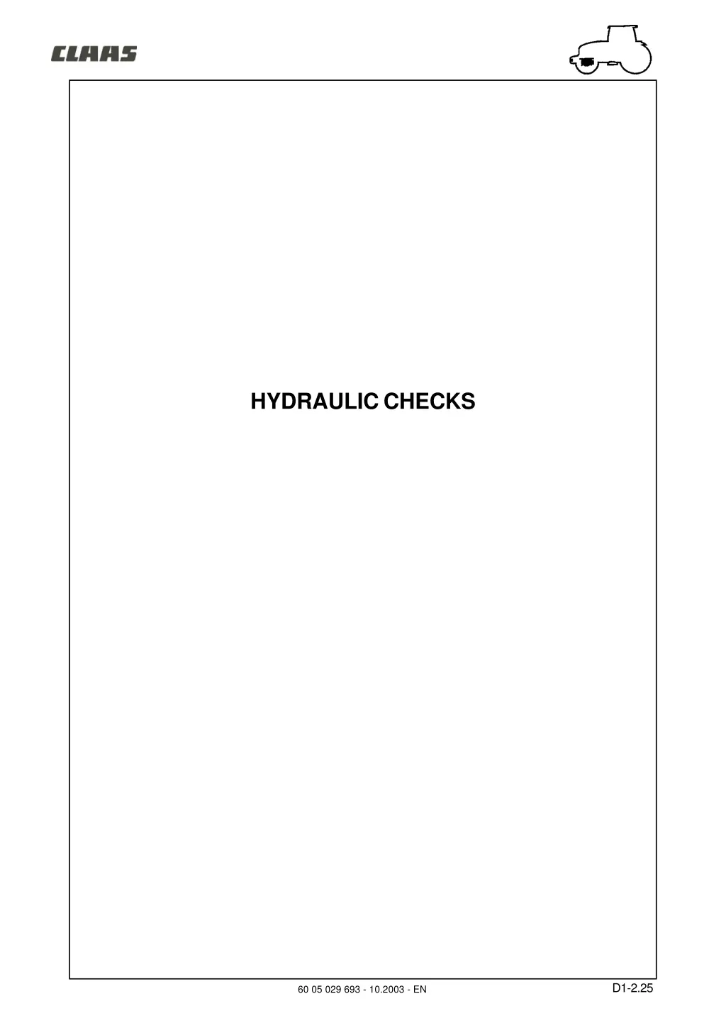 hydraulic checks