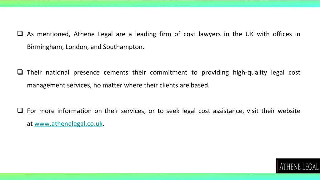 as mentioned athene legal are a leading firm