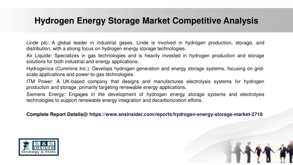 hydrogen energy storage market competitive