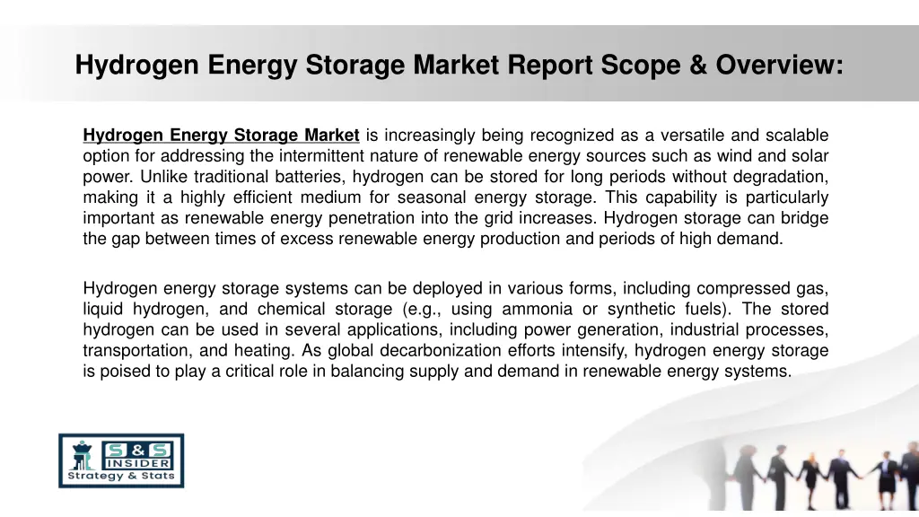 hydrogen energy storage market report scope