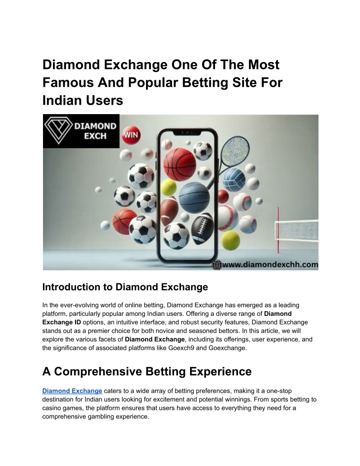 diamond exchange one of the most famous