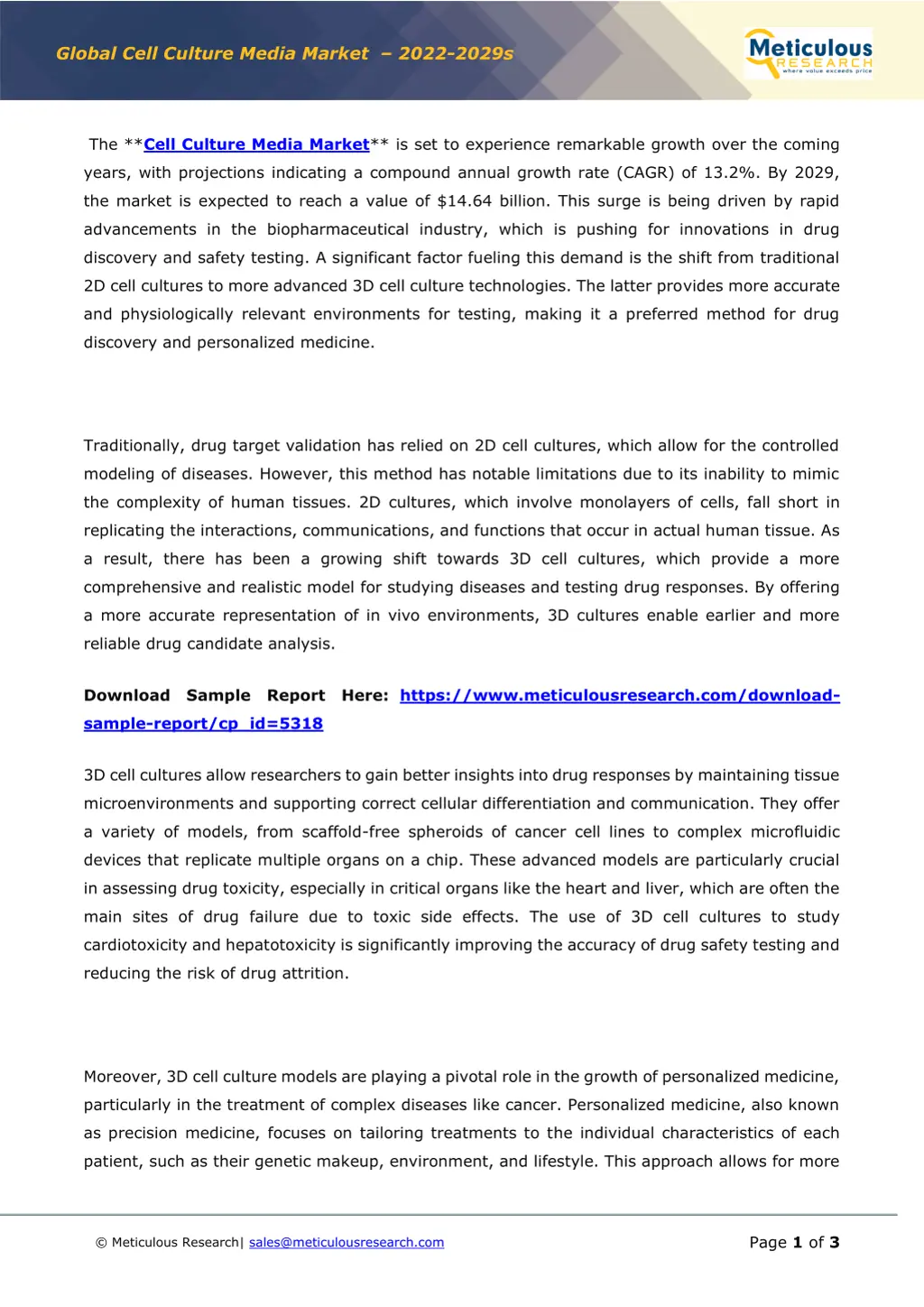 global cell culture media market 2022 2029s