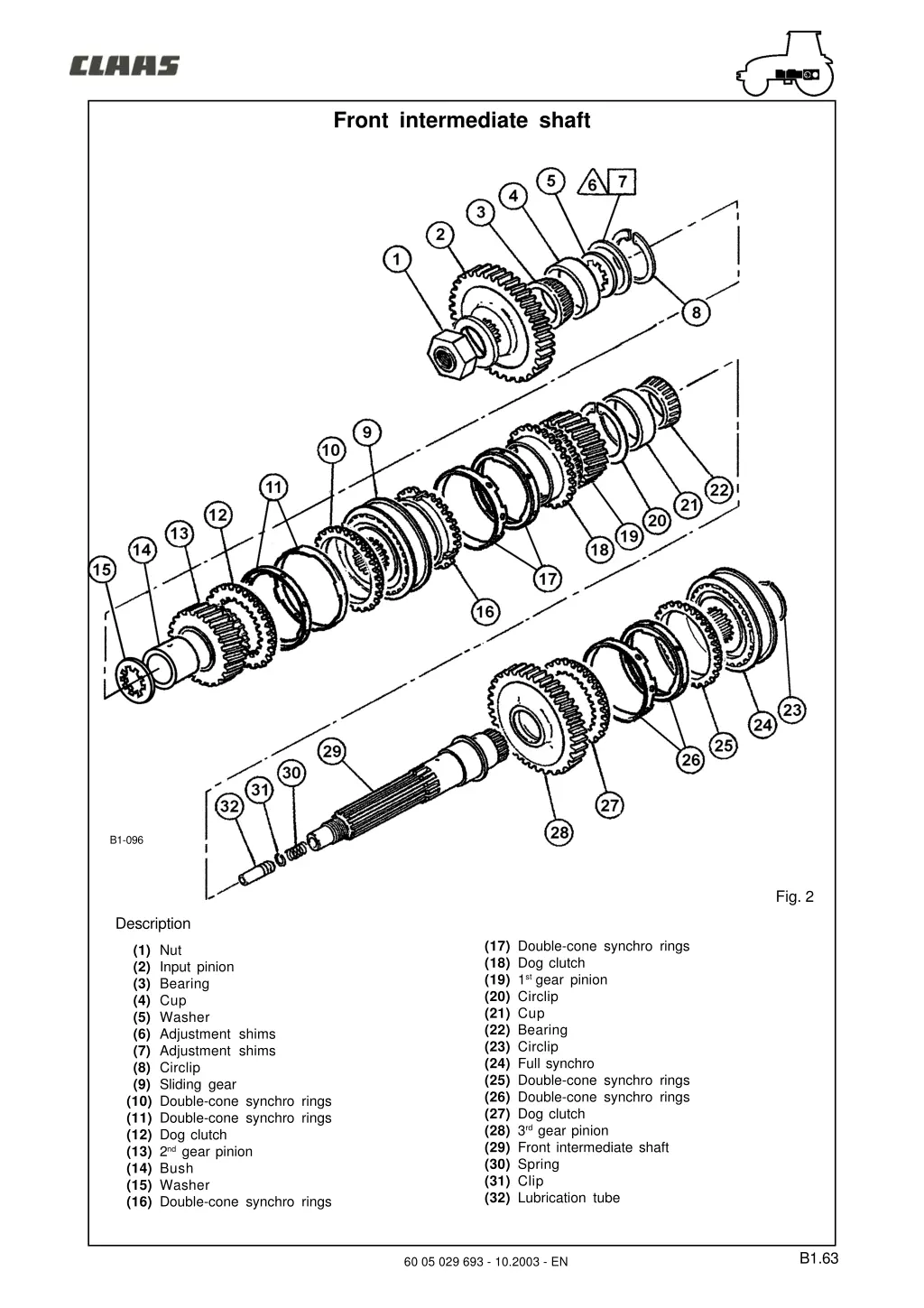 front intermediate shaft 2