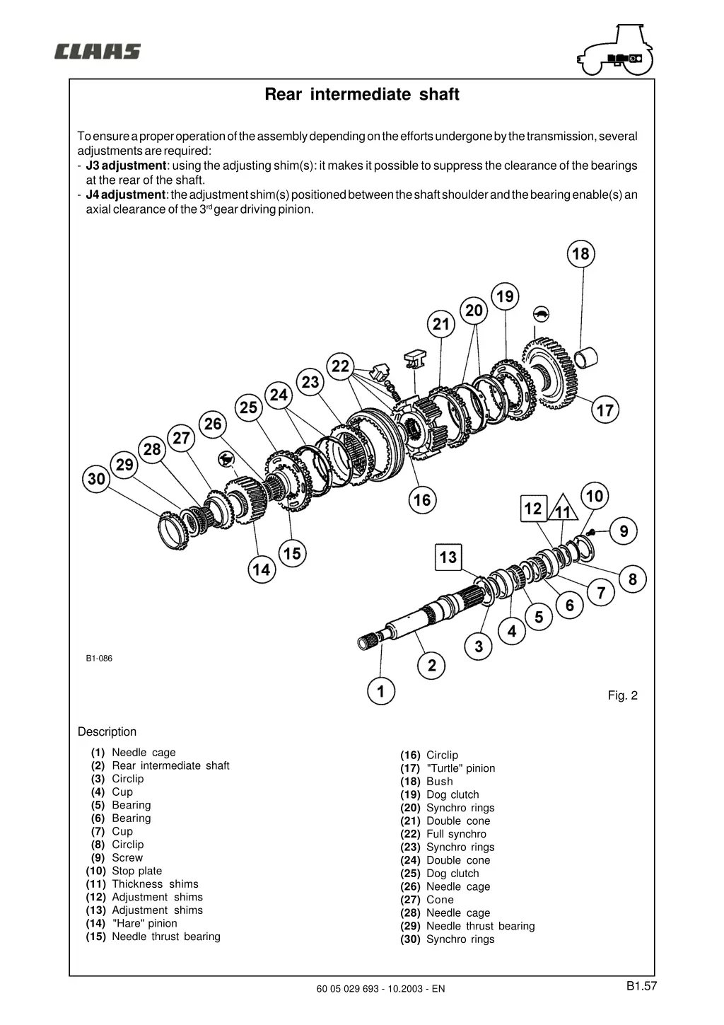 rear intermediate shaft 2