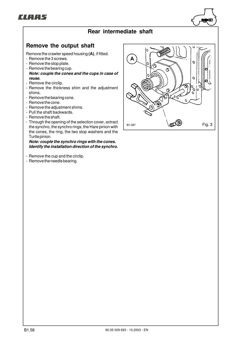 rear intermediate shaft 3