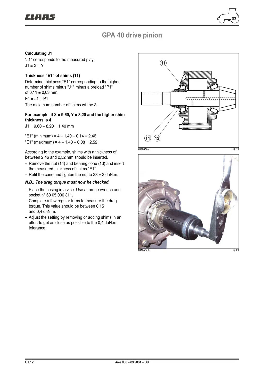 gpa 40 drive pinion 5