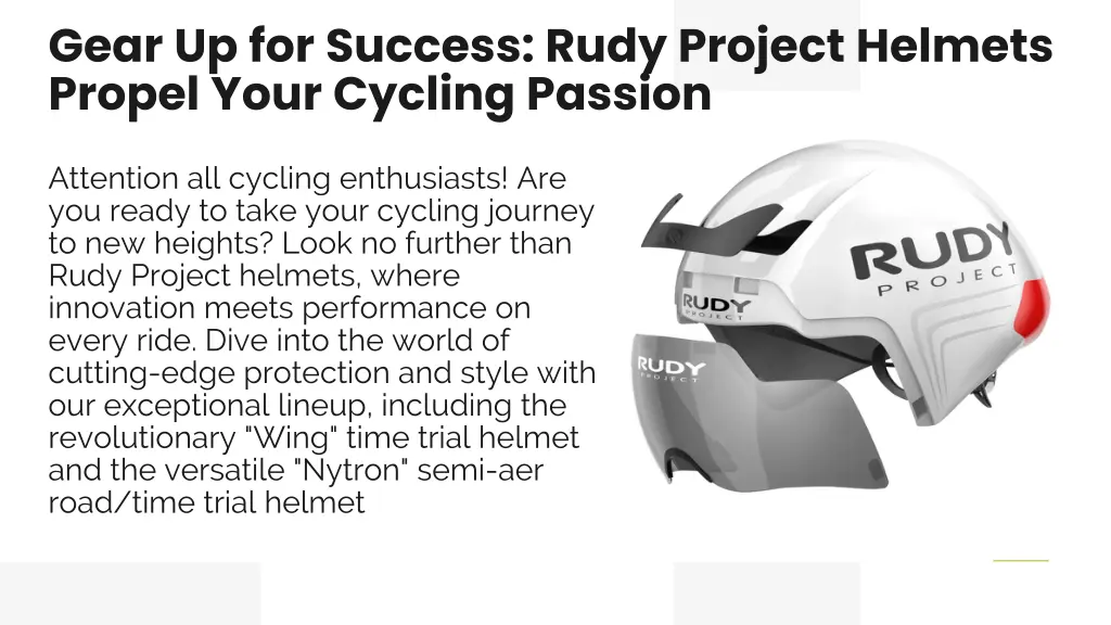 gear up for success rudy project helmets propel