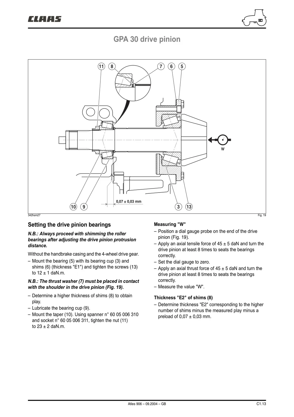 gpa 30 drive pinion 6