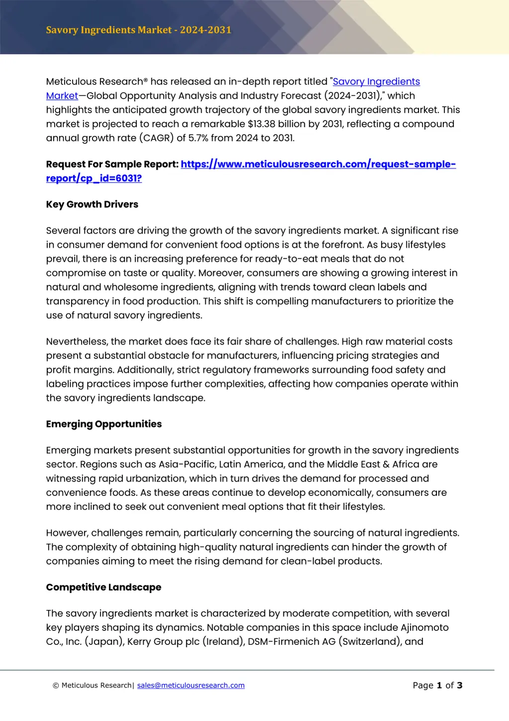 savory ingredients market 2024 2031