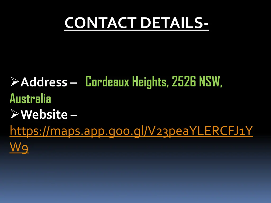 contact details