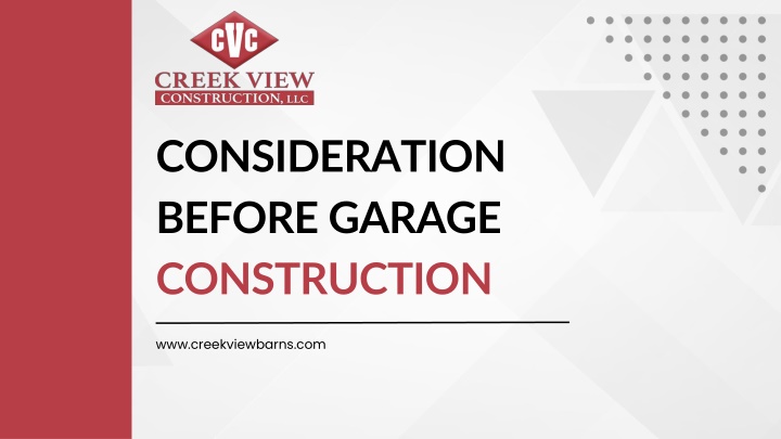 consideration before garage construction