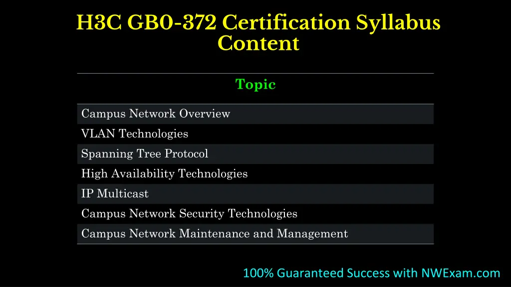 h3c gb0 372 certification syllabus content