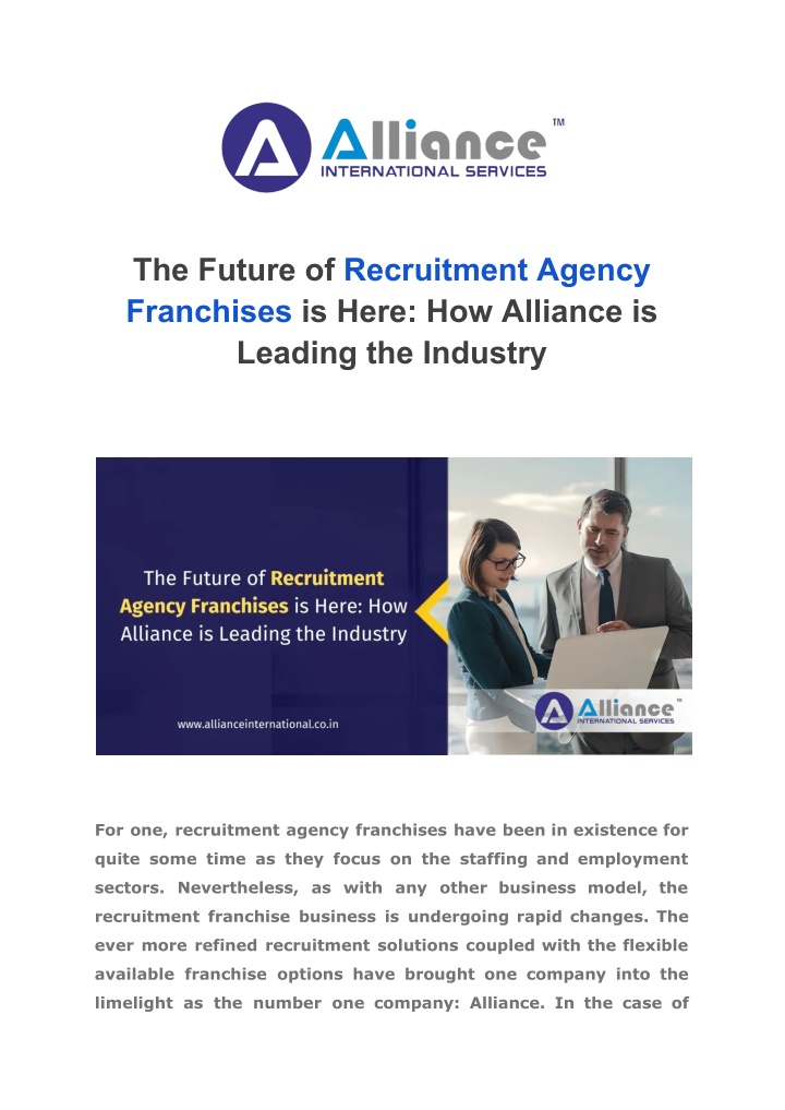 the future of recruitment agency franchises