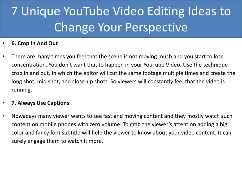 7 unique youtube video editing ideas to change 4