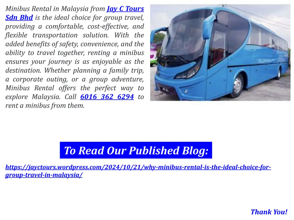 minibus rental in malaysia from jay c tours