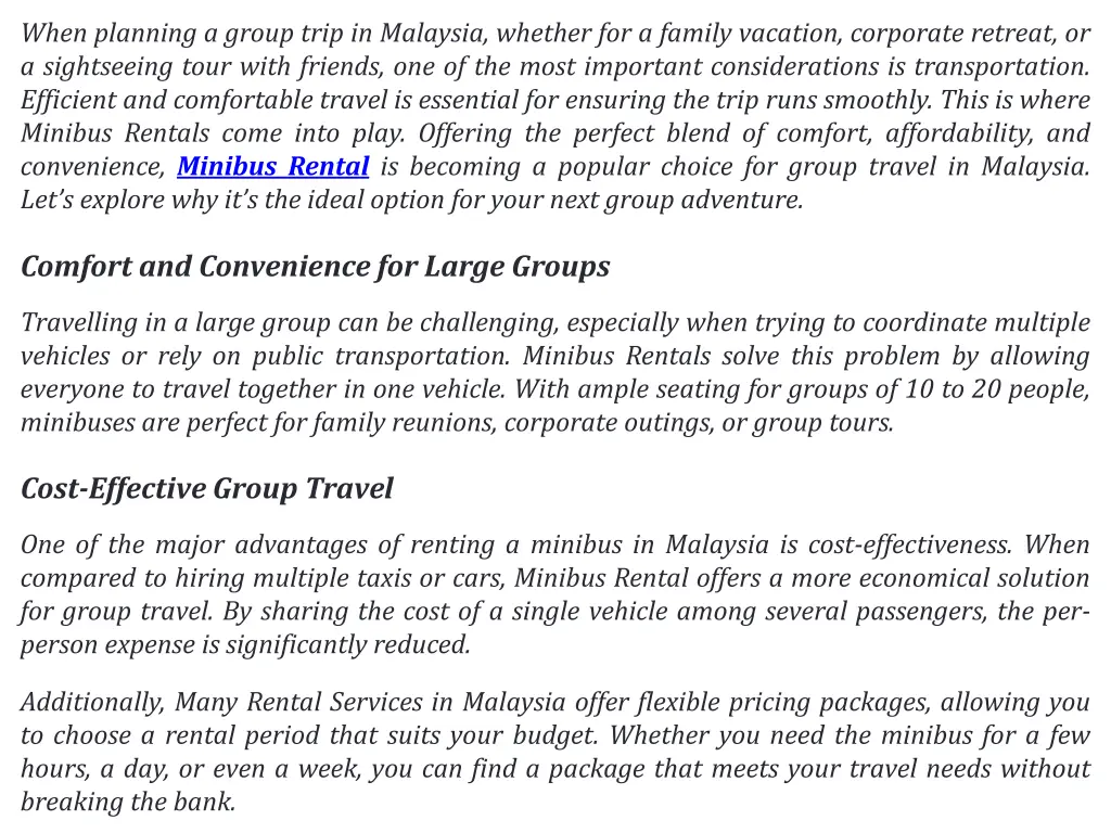 when planning a group trip in malaysia whether