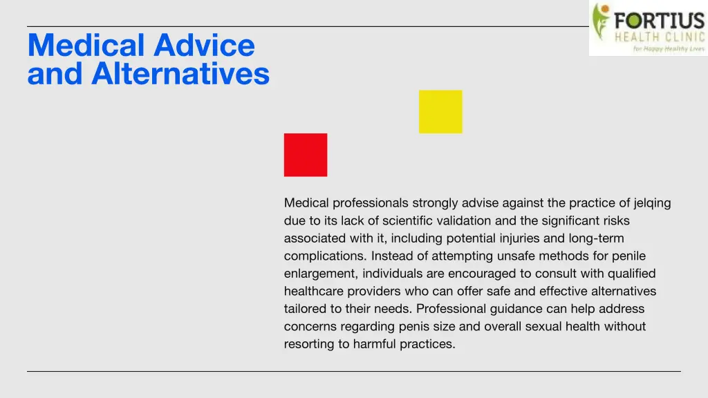 medical advice and alternatives