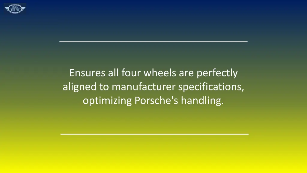 ensures all four wheels are perfectly aligned