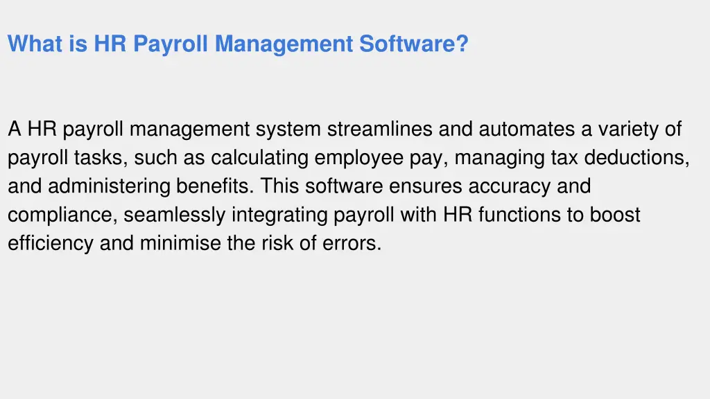 what is hr payroll management software