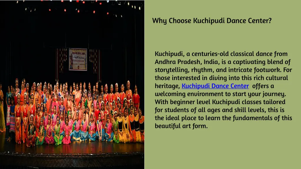 why choose kuchipudi dance center