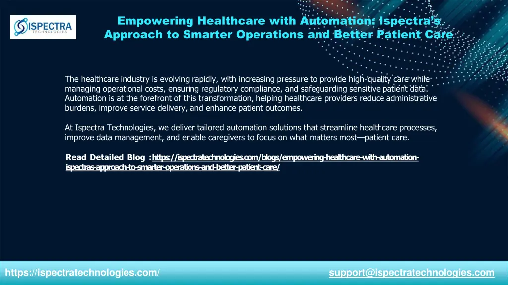 empowering healthcare with automation ispectra