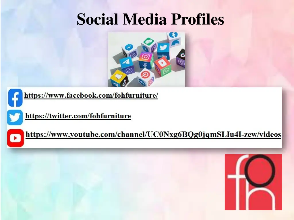 social media profiles