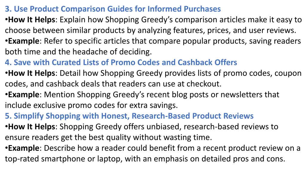 3 use product comparison guides for informed