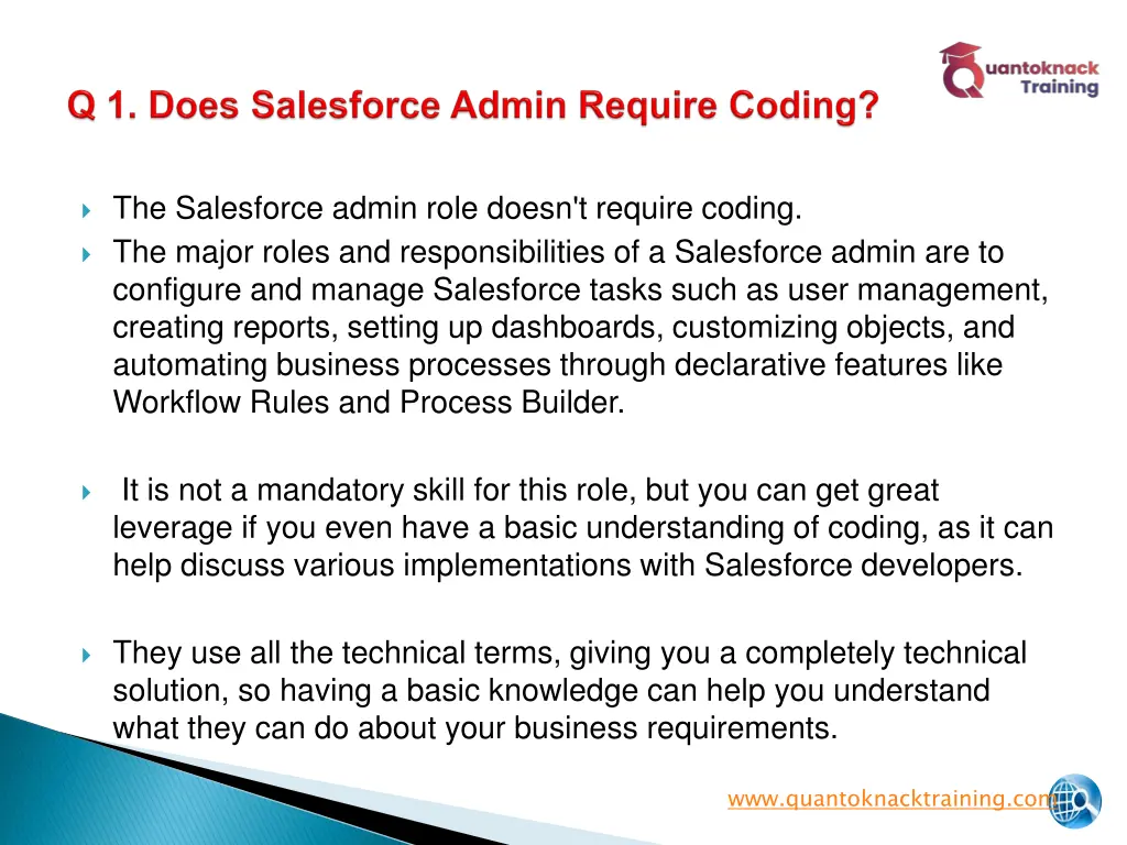 the salesforce admin role doesn t require coding