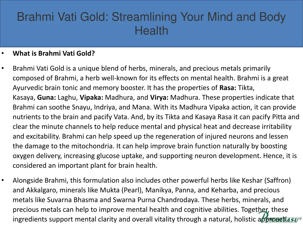 brahmi vati gold streamlining your mind and body 1