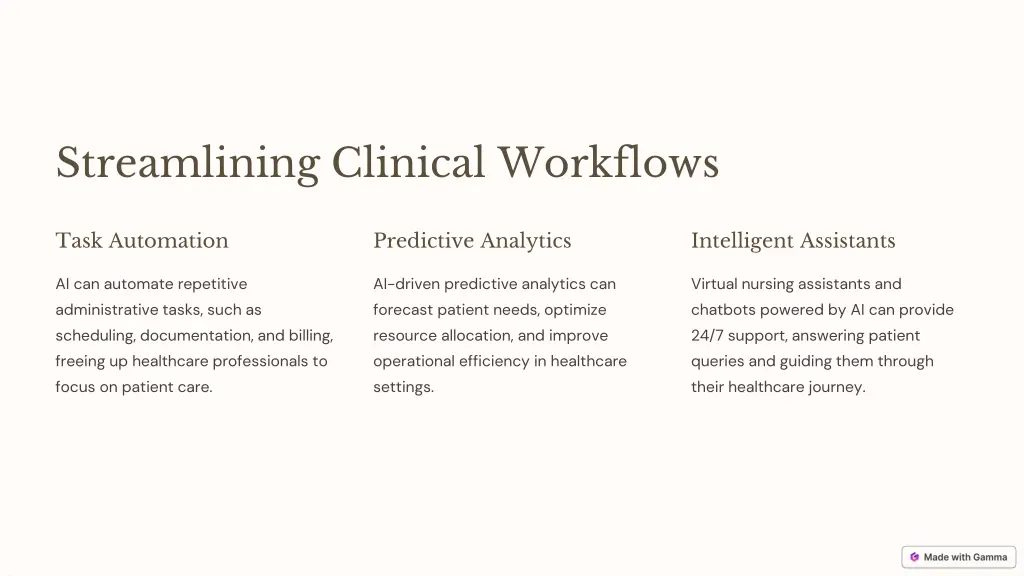 streamlining clinical workflows