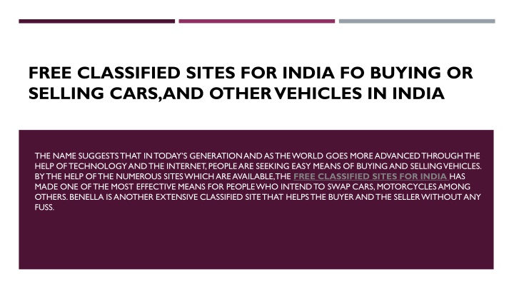 free classified sites for india fo buying