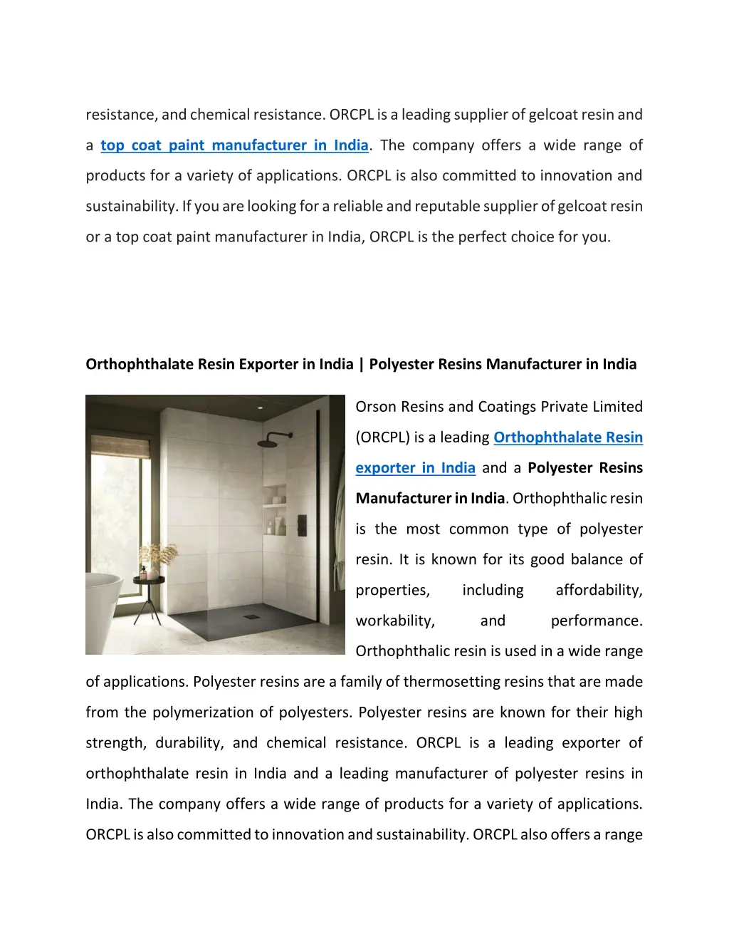 resistance and chemical resistance orcpl