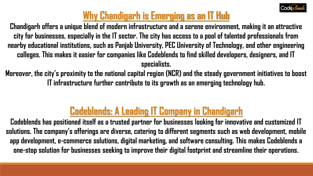 why chandigarh is emerging