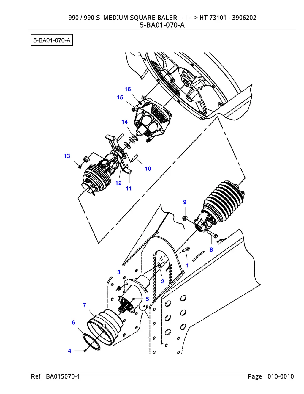 990 990 s medium square baler ht 73101 3906202 1