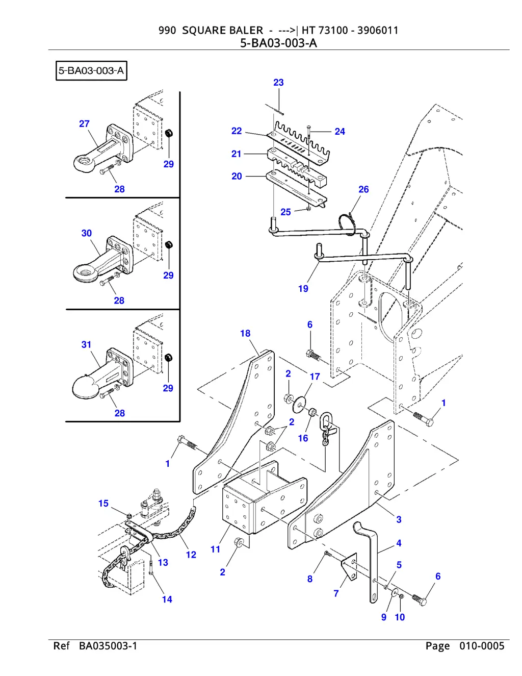 990 square baler ht 73100 3906011 990 square