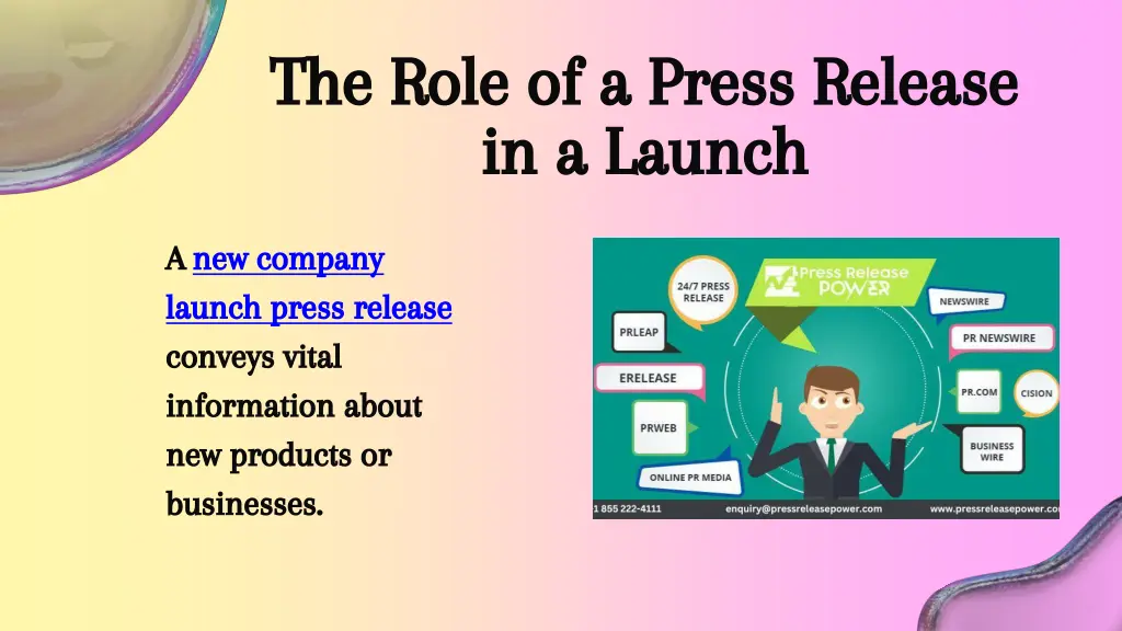 the role of a press release in a launch