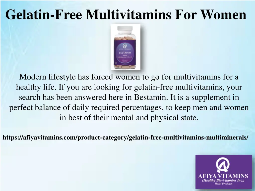 gelatin free multivitamins for women