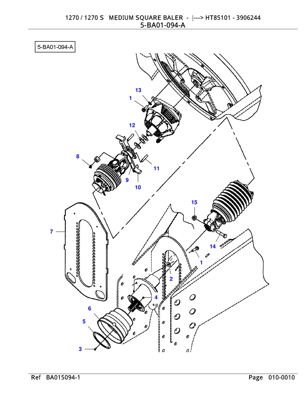 1270 1270 s medium square baler ht85101 3906244 1