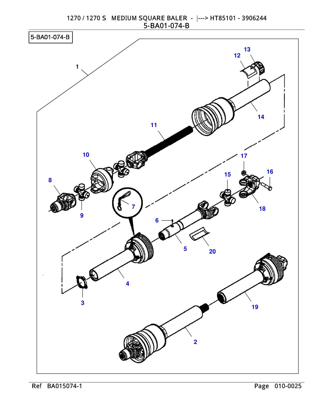 1270 1270 s medium square baler ht85101 3906244 4